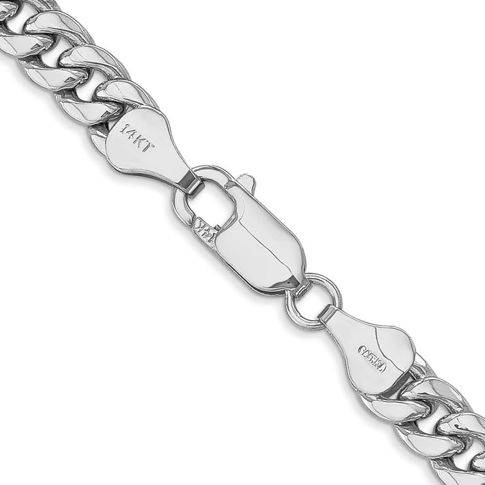 High-Quality 6mm Semi-Solid Miami Cuban Link Chain in 14K White Gold - Stylish Value-3