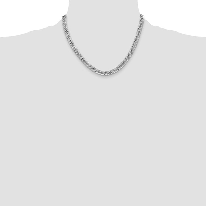 Shop 14K White Gold 6mm Semi-Solid Miami Cuban Link Chain - Luxury Value-4