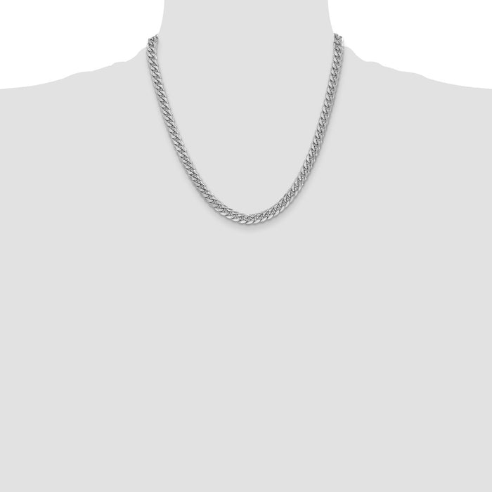 Shop Exclusive 14K White Gold 6mm Miami Cuban Link Chain - Stylish Luxury Value-4
