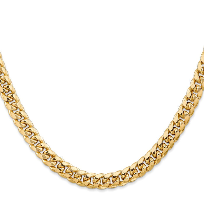 High-Quality 14K Gold 22-Inch 6.75mm Miami Cuban Link Chain - Stylish Value!-2