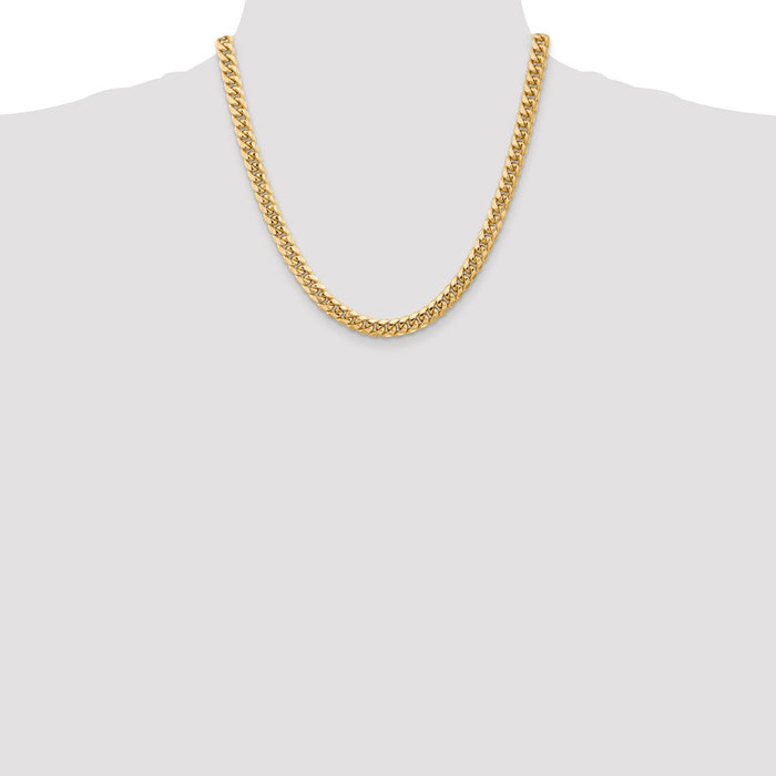 Shop Exclusive 14K Gold 20-Inch Miami Cuban Chain - 6.75mm Stylish Design!-4