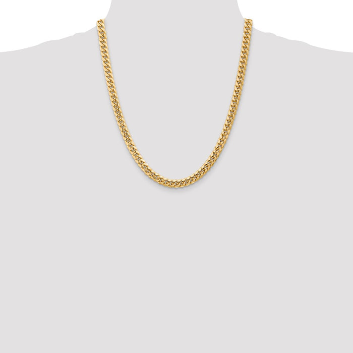 High-Quality 14K Gold 22-Inch 6.75mm Miami Cuban Link Chain - Stylish Value!-4
