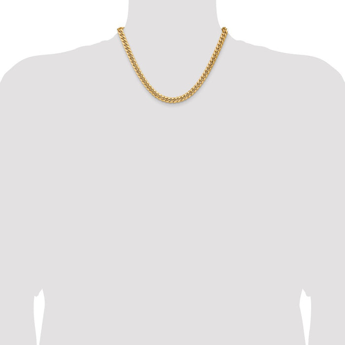 Shop Exclusive 14K Gold 18-Inch Miami Cuban Chain - Stylish 7.3mm Design!-4