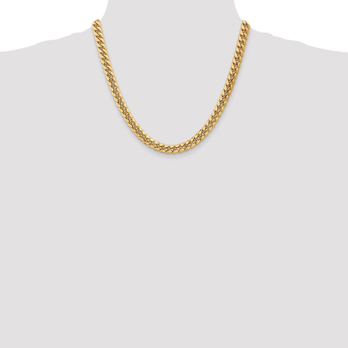Shop Exclusive 20-Inch 14K Gold Semi-Solid Miami Cuban Chain - Stylish 7.3mm-4
