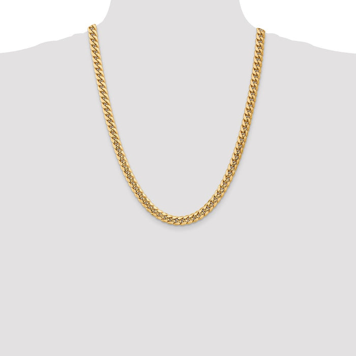 Exclusive 14K Gold 24-Inch 7.3mm Miami Cuban Chain - Luxury Style & Value-4