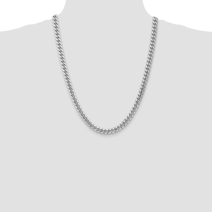 High-Quality 14K White Gold 7.3mm Miami Cuban Link Chain - Affordable Luxury-4