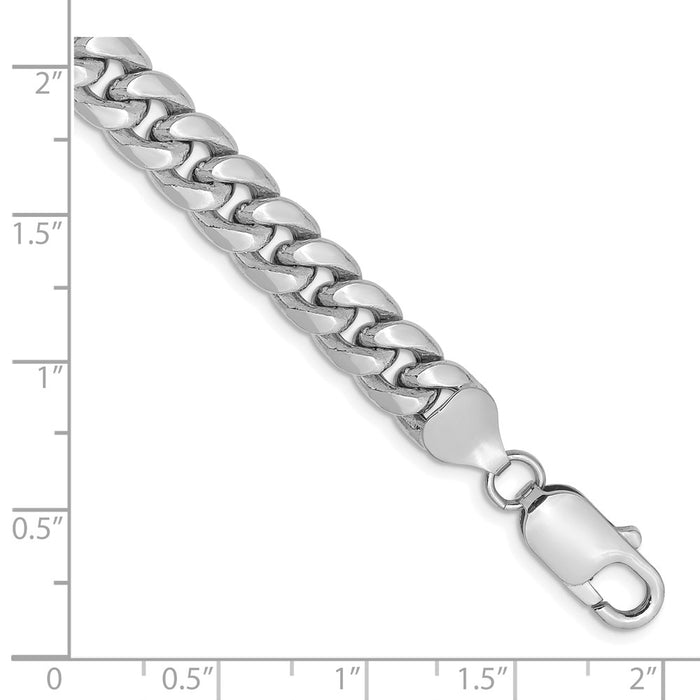 Shop Stylish 14K White Gold 7.3mm Semi-Solid Miami Cuban Link Chain-2
