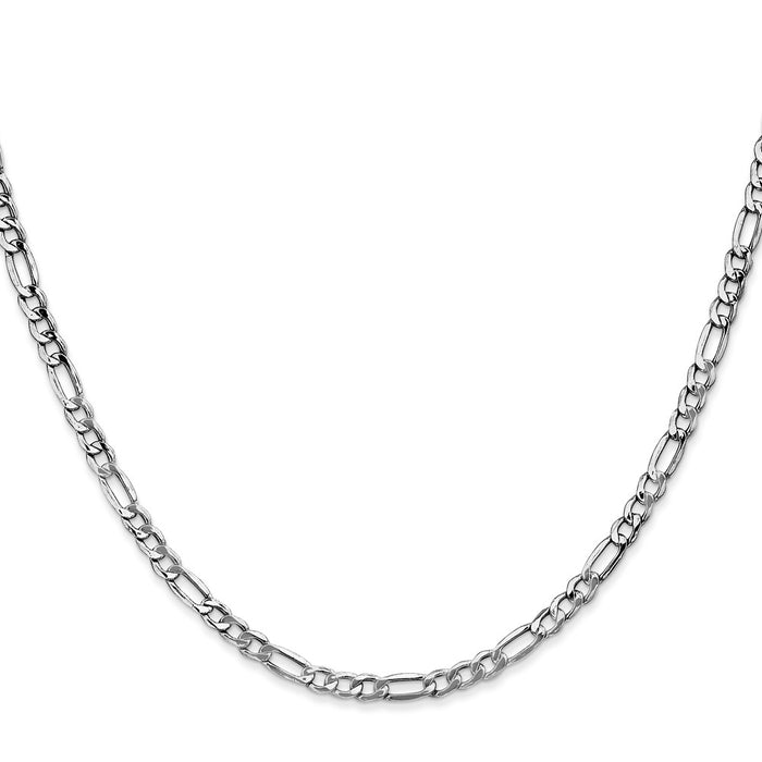 Exclusive 14K White Gold 24-Inch Figaro Chain 3.5mm - Stylish Luxury Accessory-2