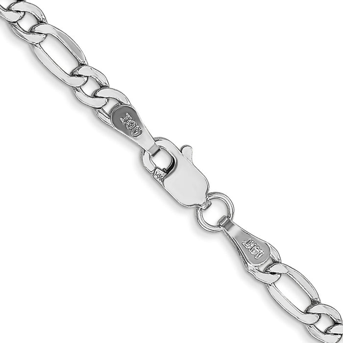 Exclusive 14K White Gold 24-Inch Figaro Chain 3.5mm - Stylish Luxury Accessory-3