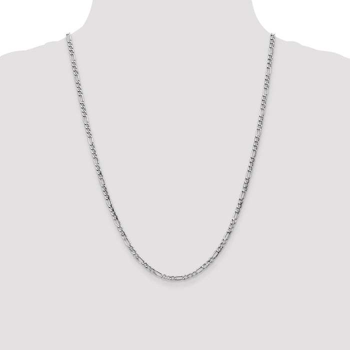 Exclusive 14K White Gold 24-Inch Figaro Chain 3.5mm - Stylish Luxury Accessory-4