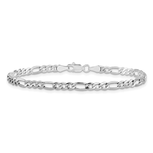 Buy Exclusive 14K White Gold Figaro Bracelet - 8-Inch, 3.5mm, Stylish Design