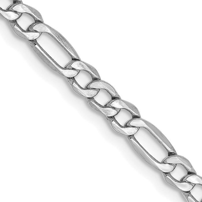 Exclusive 14K White Gold 24-Inch Figaro Chain 3.5mm - Stylish Luxury Accessory-1