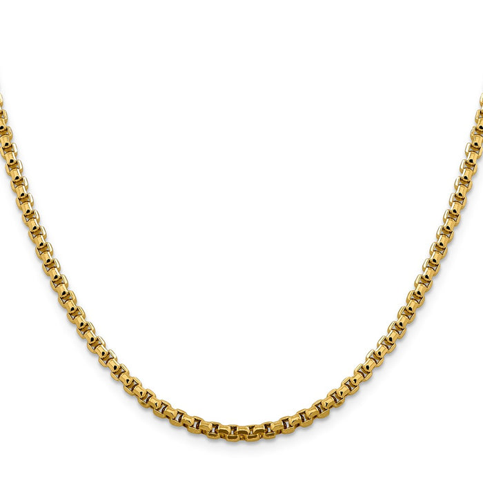 Buy 14K Gold 20-Inch 3.6mm Round Box Chain - Stylish & Affordable Luxury!-2