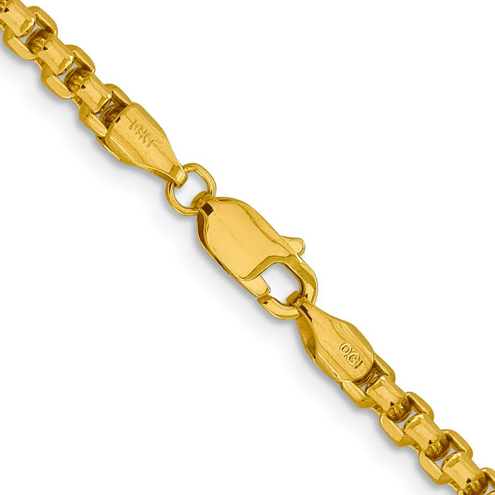 Buy 14K Gold 20-Inch 3.6mm Round Box Chain - Stylish & Affordable Luxury!-3