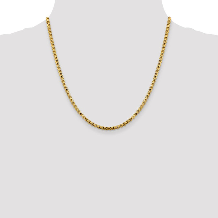 Buy 14K Gold 20-Inch 3.6mm Round Box Chain - Stylish & Affordable Luxury!-4