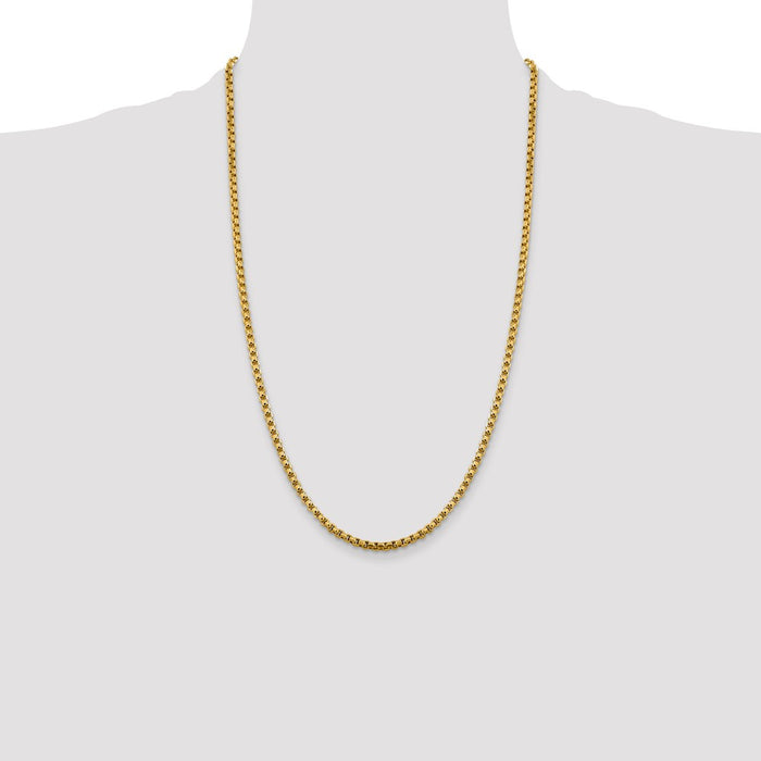 Buy Stylish 14K Gold 26-Inch 3.6mm Box Chain - Luxury Lobster Clasp-4