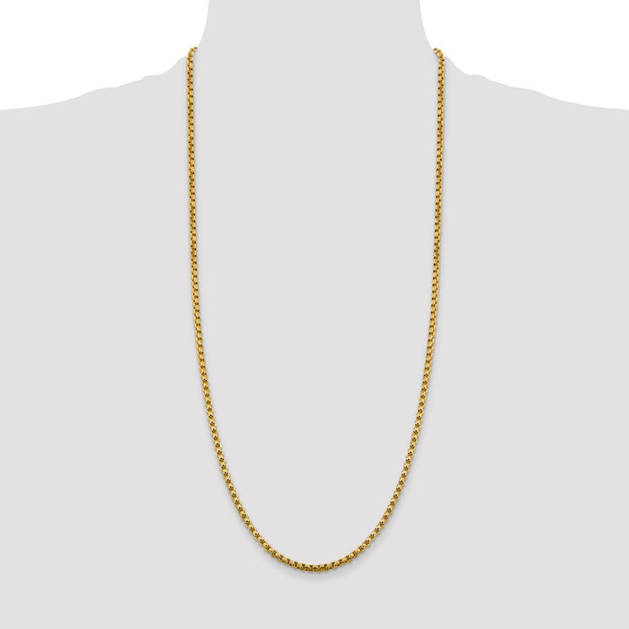 Buy Exclusive 14K Gold 30-Inch 3.6mm Round Box Chain - Stylish & Durable!-4