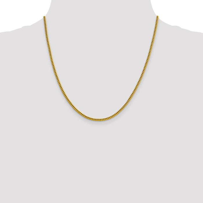 Shop Stylish 14K Gold 20-Inch 2.2mm Franco Chain - Affordable Luxury Necklace-4