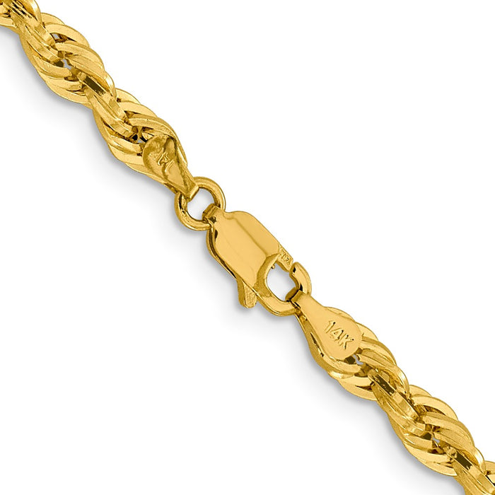Buy 14K Gold Semi-Solid Rope Chain 16-Inch 4.25mm - Stylish Luxury Value-3