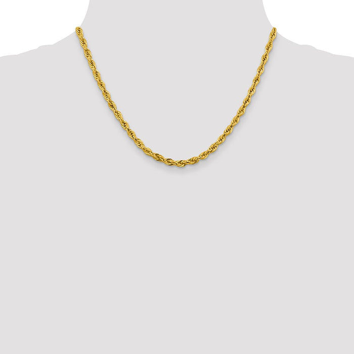 Shop Exclusive 14K Gold 18-Inch Semi-Solid Rope Chain - Stylish 4.25mm Links-4
