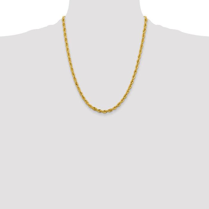 Shop Stylish 14K Gold 22-Inch Semi-Solid Rope Chain, 4.25mm Width-4