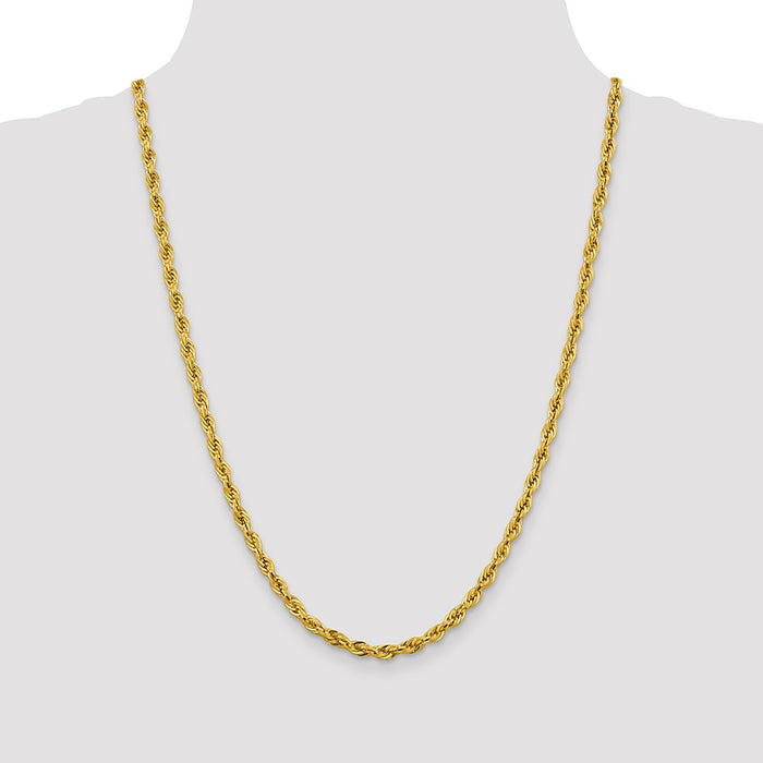 Buy 14K Gold 24-Inch Semi-Solid Rope Chain, 4.25mm - Stylish Value!-4
