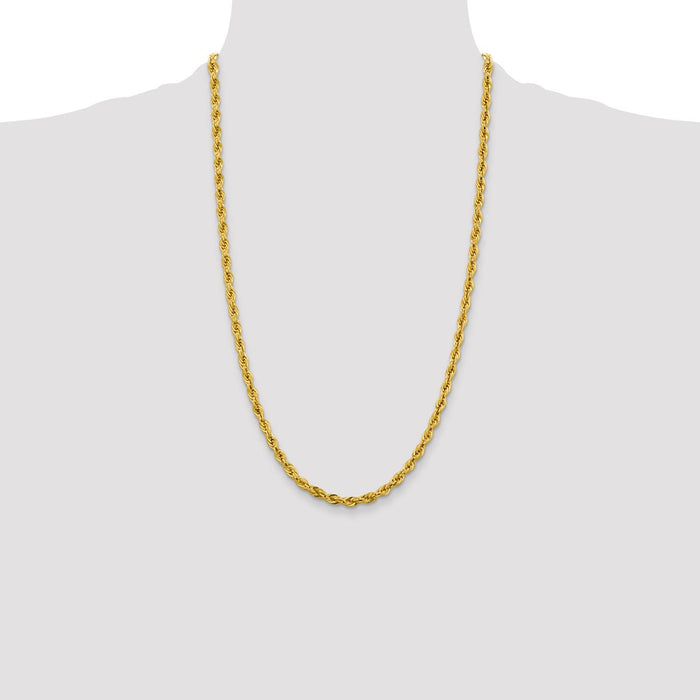Buy 14K Gold 26-Inch Semi-Solid Rope Chain, 4.25mm - Stylish Luxury Jewelry-4