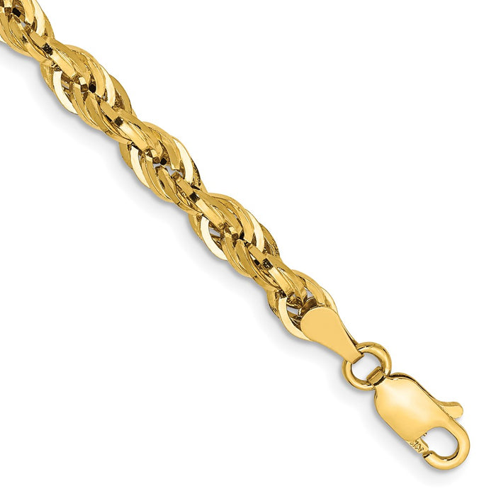 Buy Luxury 14K Gold 8-Inch Semi-Solid Rope Chain - 4.25mm Links, Stylish Design-1