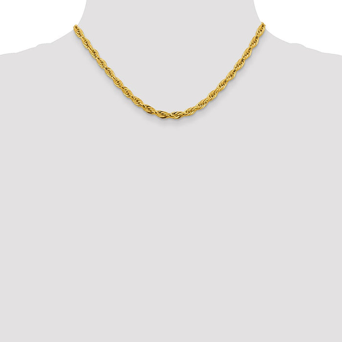 Shop Exclusive 14K Gold 16-Inch Semi-Solid Rope Chain - Stylish 4.75mm Design-4