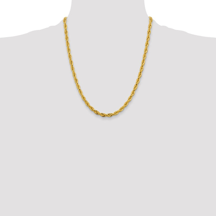 Buy Stylish 14K Gold 22-Inch 4.75mm Semi-Solid Rope Chain - Luxury Jewelry-4