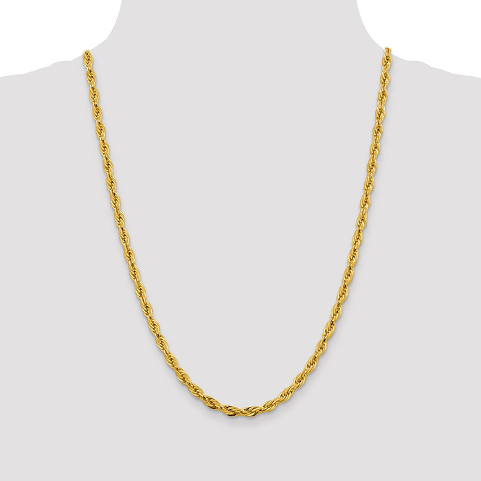 Shop Stylish 24-Inch 4.75mm 14K Gold Semi-Solid Rope Chain - Luxury Value!-4