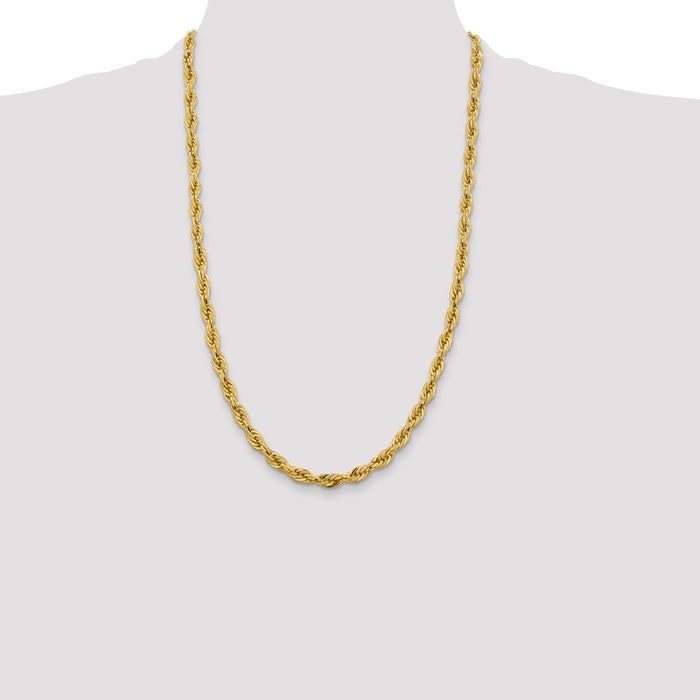 Exclusive 14K Gold 26-Inch 5.4mm Rope Chain - Stylish & Durable Design-4