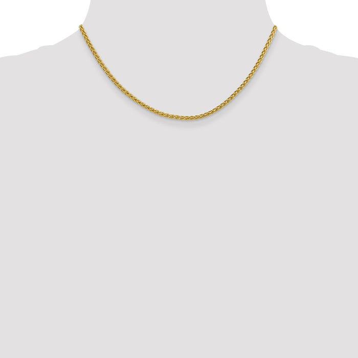 Buy 14K Gold 18-Inch Semi-Solid Wheat Chain - Stylish 2.75mm Design-4