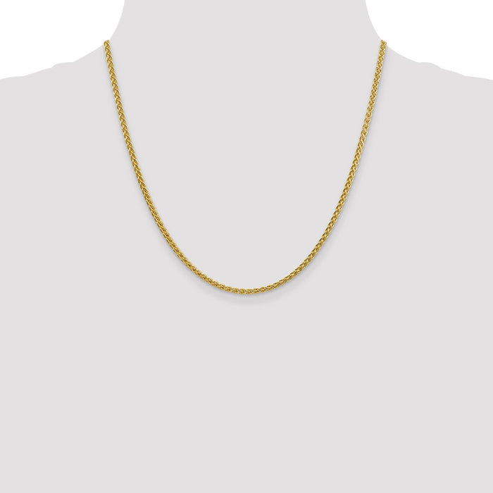 Buy Stylish 14K Gold 20-Inch 2.75mm Wheat Chain - Luxury Lobster Clasp-4
