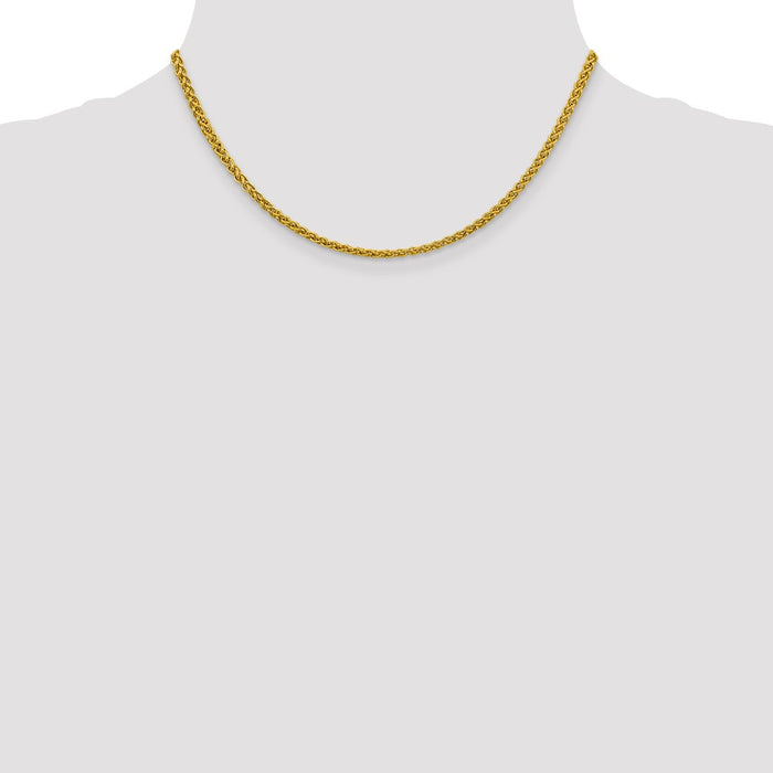 Buy Stylish 14K Gold 16-Inch Wheat Chain - 3.45mm Semi-Solid Design-4