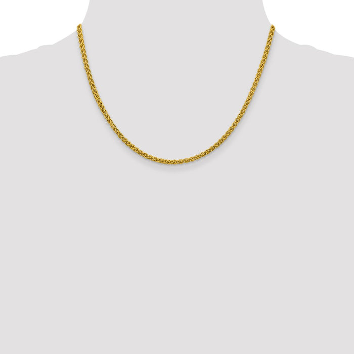 Shop Exclusive 14K Gold 18-Inch Wheat Chain, 3.45mm - Affordable Luxury!-4