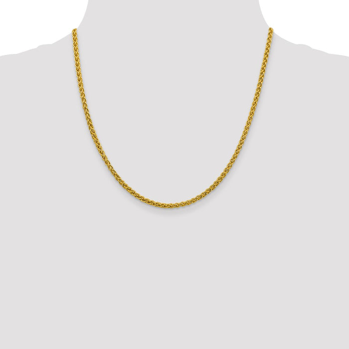 Exclusive 14K Gold 20-Inch 3.45mm Wheat Chain - Stylish & Durable Design-4