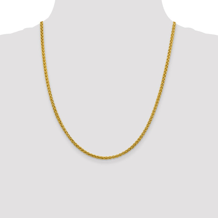 Exclusive 14K Gold 22-Inch Semi-Solid Wheat Chain - 3.45mm Luxury Style-4