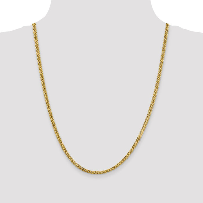 High-Quality 24-Inch 14K Gold 4.3mm Wheat Chain - Stylish & Affordable Design-4