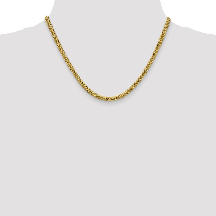High-Quality 14K Gold 16-Inch 4.65mm Wheat Chain - Stylish & Durable Design-4