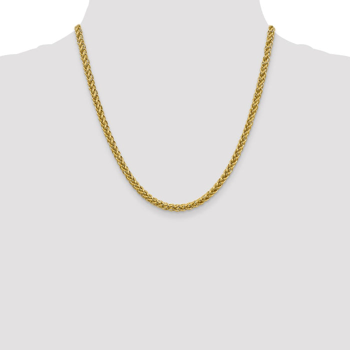 Order Stylish 14K Gold 18-Inch 3-Wire Wheat Chain - 4.65mm, Luxury Quality-4