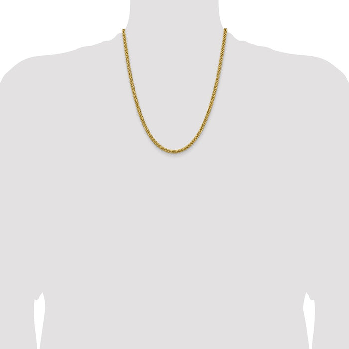 Order Stylish 14K Gold 20-Inch 4.65mm Wheat Chain - Luxury Semi-Solid Design-4