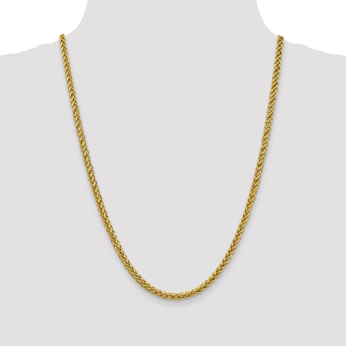 Shop Luxury 14K Gold 24-Inch 4.65mm Wheat Chain - Stylish Semi-Solid Design-4