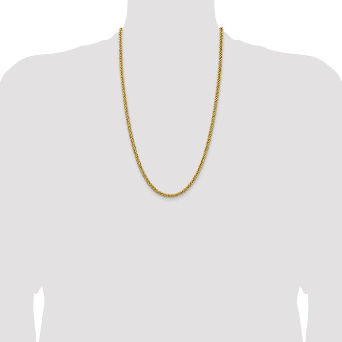 Buy 14K Gold 26-Inch Semi-Solid Wheat Chain - 4.65mm Luxury Style-4