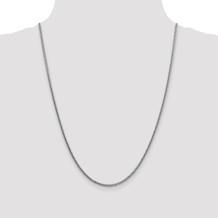 Buy 14K White Gold 24-Inch 2.35mm Wheat Chain - Stylish & Affordable Luxury!-4