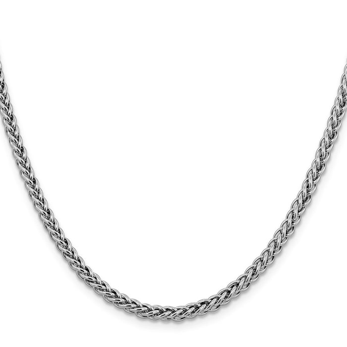 Buy Stylish 14K White Gold 24-Inch 4.3mm Semi-Solid Wheat Chain - Luxury Value!-2