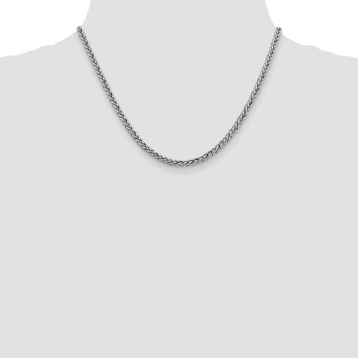 Shop 16-Inch 14K White Gold 4.3mm Wheat Chain - Stylish & Affordable Luxury-4