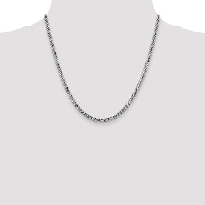 Exclusive 14K White Gold 18-Inch Wheat Chain - Stylish 4.3mm Links, Affordable!-4