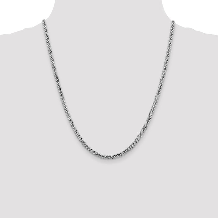 Shop 14K White Gold 20-Inch 4.3mm Semi-Solid Wheat Chain - Stylish Luxury!-4