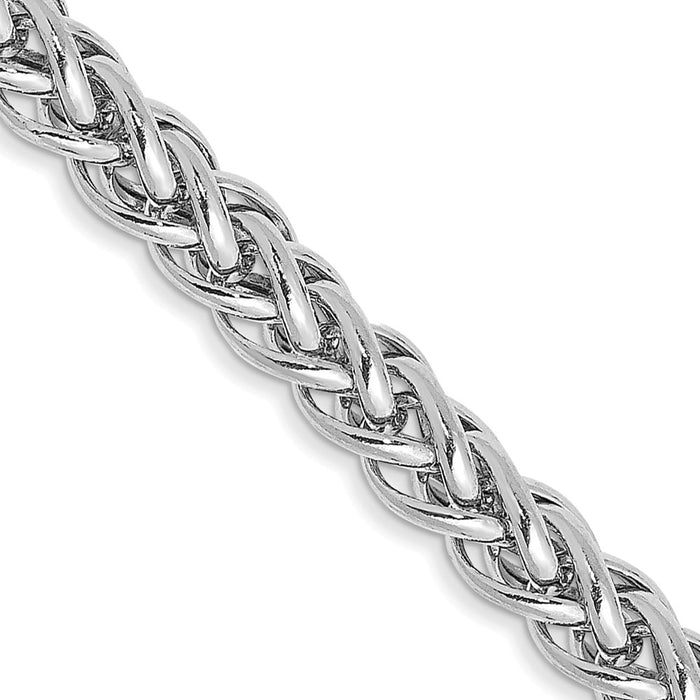 Shop 14K White Gold 20-Inch 4.3mm Semi-Solid Wheat Chain - Stylish Luxury!-1
